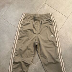 Adidas Taupe Joggers with White Accents